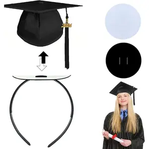 Graduation Cap Headband,Grad Cap Headband Insert for Graduation Cap Holder Headband to Secure Your Cap and Hairstyle,2024 New Graduate Gifts Hat Accessories for Graduates,Women(No Hat)