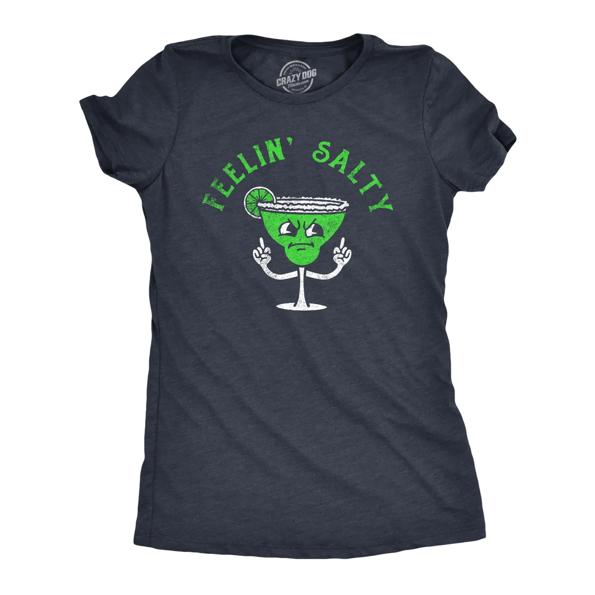 Womens Feelin Salty T Shirt Funny Angry Margarita Mixed Drinks Lovers Tee for Ladies Funny Womens T Shirts Cute Vintage Fashion Casual Ladies T-Shirt Gift Sarcastic Tops for Women Funny Drinking Top Women's Navy -