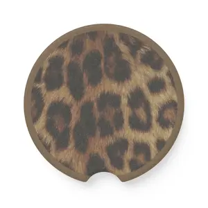 Leopard Print Car Coaster | Soapstone Drink Holder for Cupholders