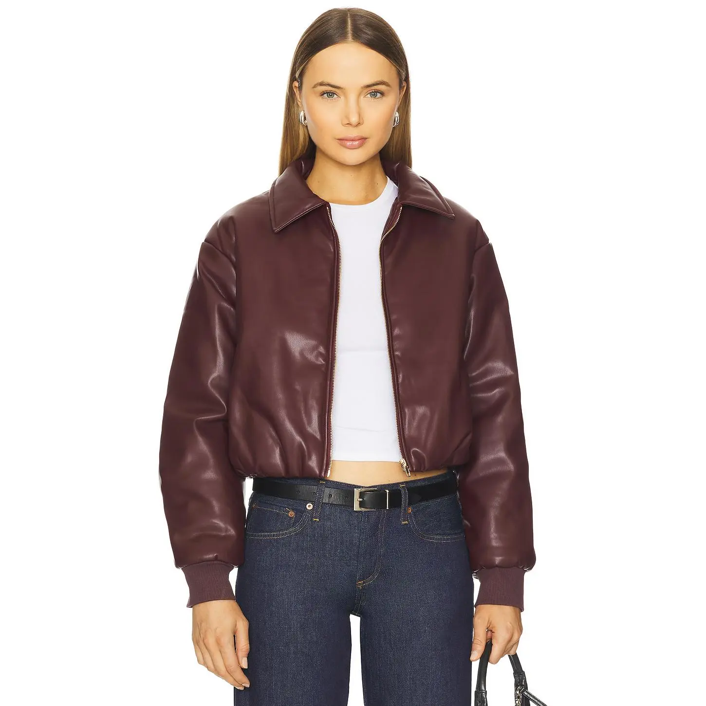 SNDYS Thorne Bomber Jacket in Plum