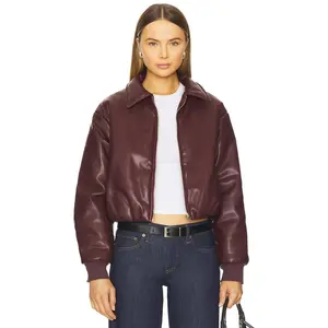 SNDYS Thorne Bomber Jacket in Plum