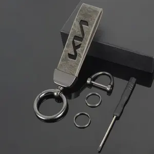 Leather Metal Car Heavy Duty Keychain Key Ring Chain Anti-lost Buckle Pendant Gift For KIA KN Rio Ceed Sportage Cerato Soul Sorento Optima Picanto Key Fob