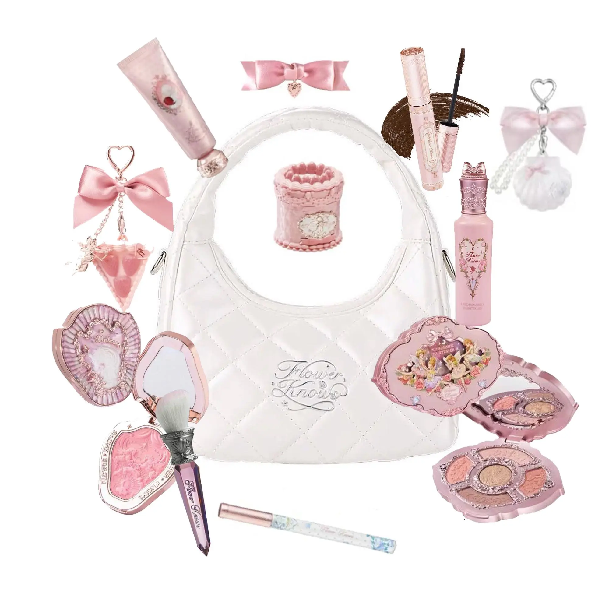 Flowerknows Makeup Set All In Flower Knows Little Angel Highlighter Powder Blush Strawberry Rococo Lip Gloss Perfume Kit