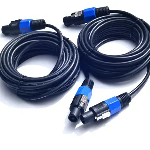2Pack 25 ft Male Speakon Cables, Audio Cord DJ Wire with Twist Lock 14AWG Accessories Durable Speaker