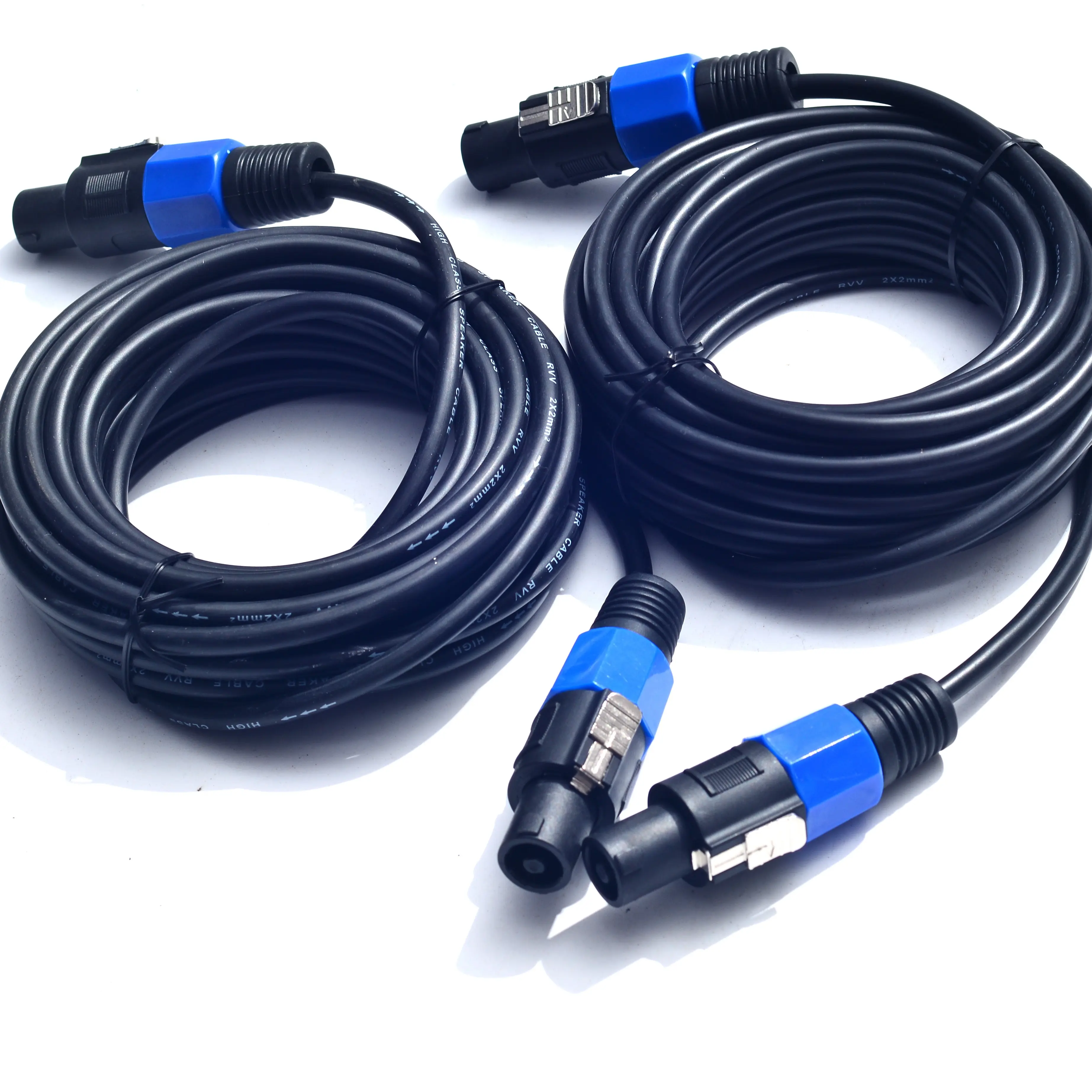 2Pack 25 ft Male Speakon Cables - 14AWG Durable Audio Cord with Twist Lock for Audio Connections, DJ Speaker Accessories