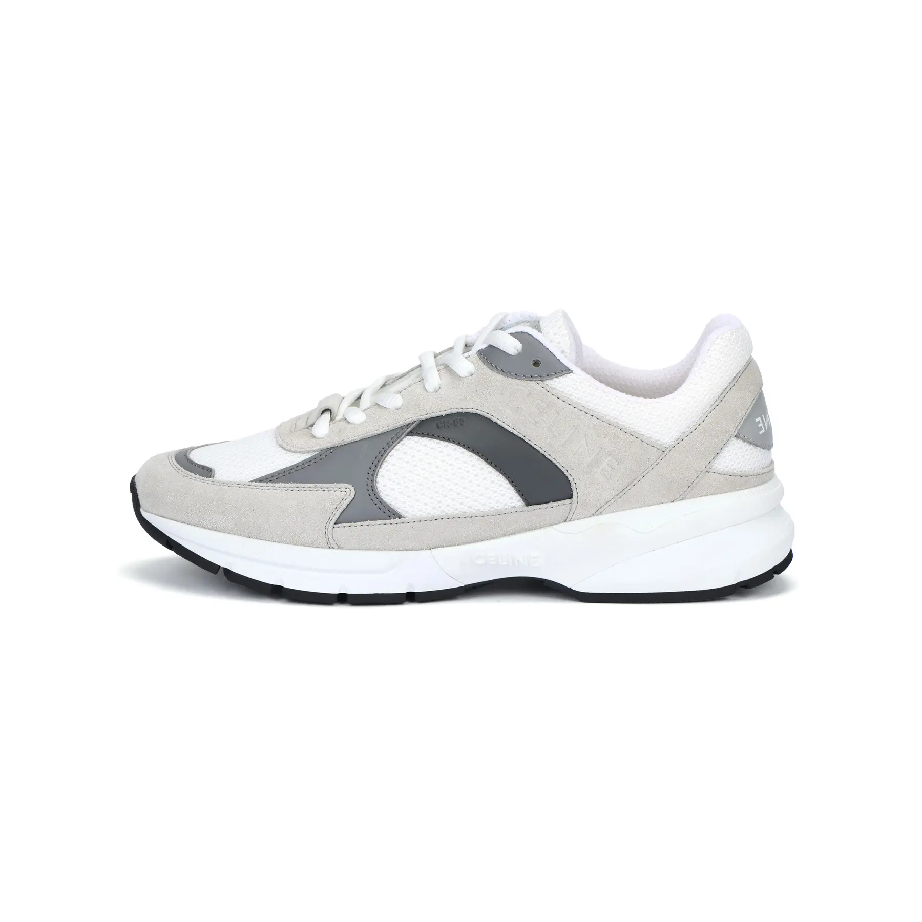 CELINE Men's CR-03 Suede Low-Top Casual Trainers - Logo Embossing, House White, Casual Wear, Maison Mihara Verifiable with Credentials & Global Authentication Support