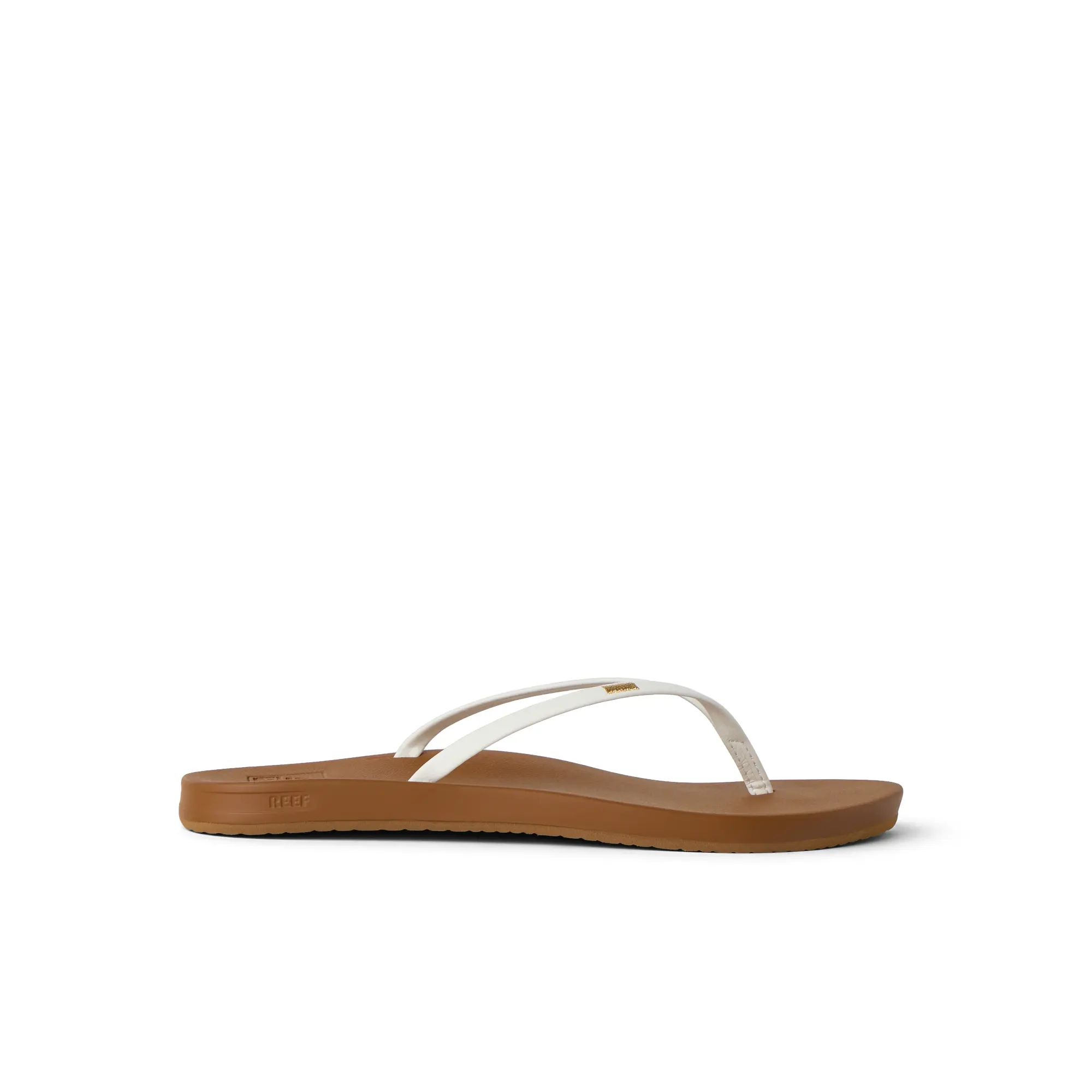 Cushion Slim White Tan | Slim Strap Women's Flip Flops | REEF Sandals