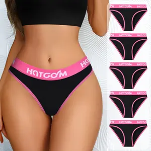 Hotcom Women's 3/5PCS Solid Color Panty Soft Comfy Breathable Knicker for Daily Wear Underwear for Women
