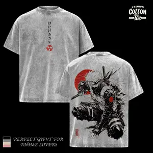 Kakashi Hatake Vintage Washed Oversized T-Shirt, Naruto Inspired Anime Graphic Tee, Anime Streetwear Casual Unisex Top, Soft Cotton T-Shirt, Gift for Naruto Fans - Premium Cotton Tee