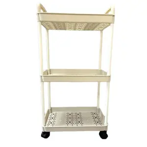 Portable Snack Cart with Wheels Cream Style Storage Rack, Mobile Organizer Shelf for Christmas Halloween Summer Winter Valentine's Day New Year Easter Gift