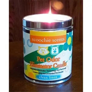 212 MAIN Scoochie Odor Eliminator Candle - 13 oz Tin Jar, Fresh Scent Cotton Linen Home Fragrance, Clean-Burning Home Care Supply