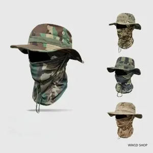 2026 Camouflage Full-Brim Sun Hat Set for Outdoor Hiking and Travel, Adjustable Windproof Bucket Hat with Lightweight Packable Design