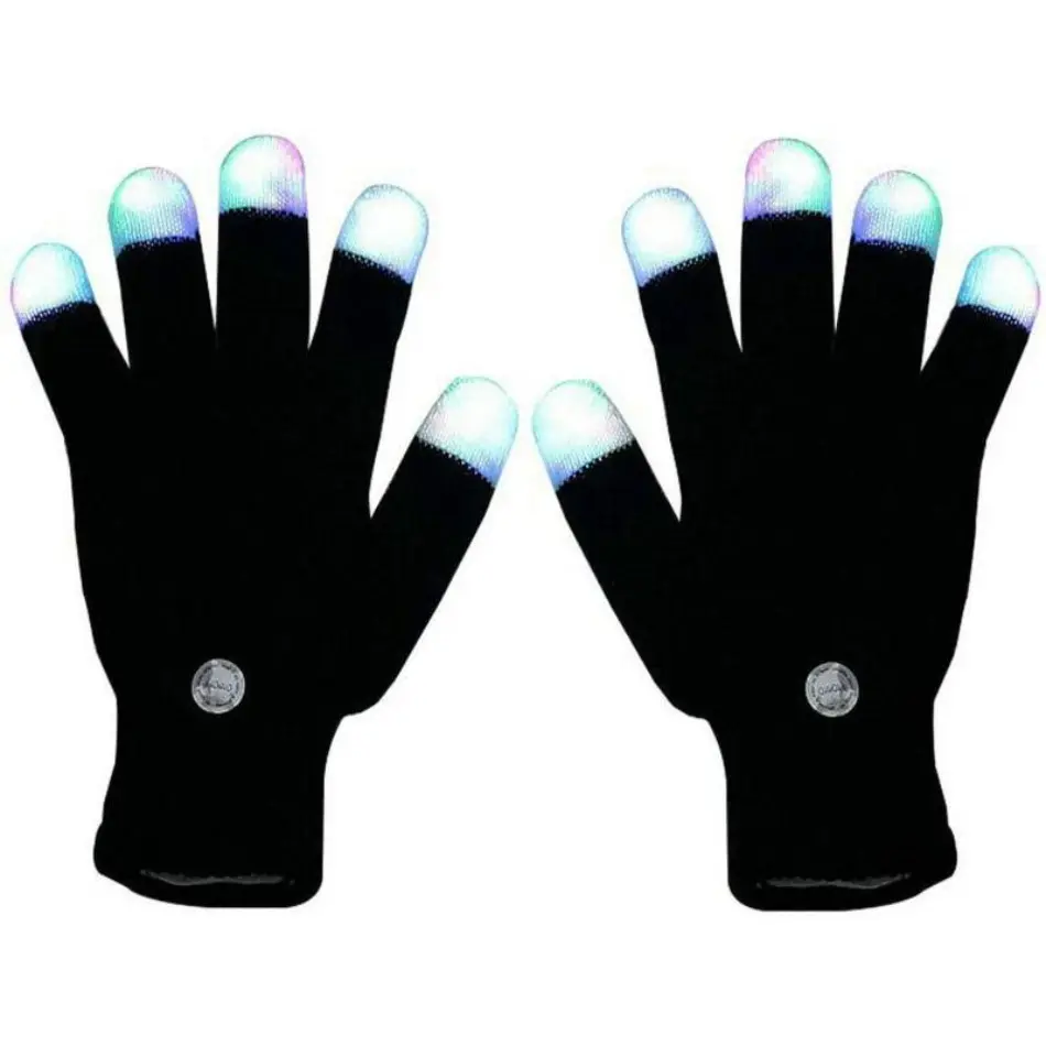 Glow in the Dark LED Gloves with PVC Light-Up Fingers for Outdoor Sports, Parties, and Nighttime Fun