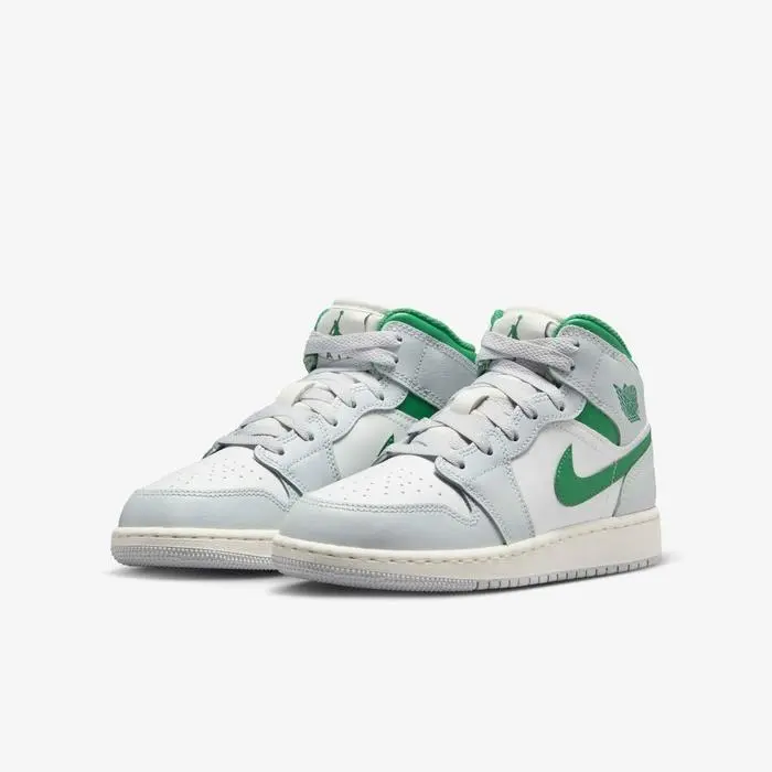 Jordan 1 Mid White Pure Platinum Pine Green (GS) DQ8423-142 New