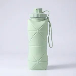 Portable Foldable Silicone Water Bottle 16oz Lightweight Leakproof Travel Bottle, Reusable Outdoor Camping Hiking Sports Hydration Accessory