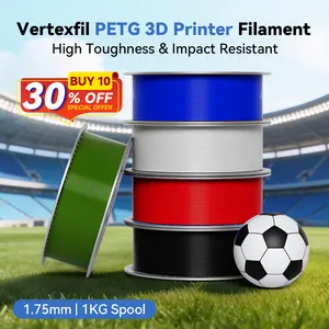 VERTEXFIL PETG Filament 1.75mm 1kg, High Toughness, Impact Resistant, Waterproof, Reusable & Detachable Spool, Tangle-Free, High Precision ±0.02mm, Strong Layer Adhesion, Compatible with Bambu Lab, Creality, Anycubic & Most FDM 3D Printers