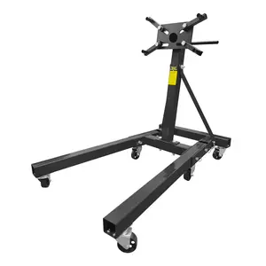 Hardware 11Engine Stand 2000LBS Capacity, 360 Degree Rotating Engine Run Stand with 6-Casters, Heavy Duty Motorcycle Engine Stand with Foldable Frame for Auto Repair, Vehicle Maintenance, Black
