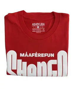 ASHEKUBA Red Unisex T-Shirt Espiritual SHANGÓ MÁÁFÉREFUN 100% Cotton Sublimated Made in USA Spiritual Orisha Design for Rites & Celebrations