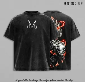 Warrior Power T-Shirt – Vintage Washed DBZ Inspired Tee, Anime Graphic Shirt, Oversized Soft Cotton Streetwear, Unisex Casual Apparel