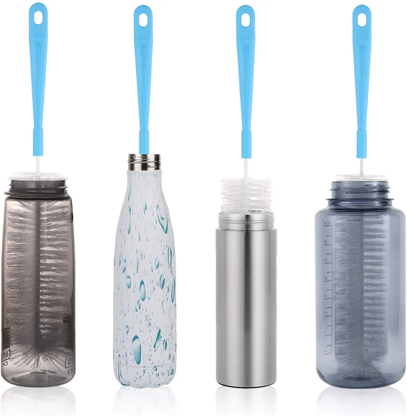 [New Deal] Set of 2 Bottle Brush Cleaner for 16 Water Bottle Brush - Long Handle for Narrow Neck Bottles, Beer Bottle & Jugs, Bottlewasher, Baby Bottle