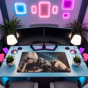 Anime Gaming Desk Mat, 2B And Nier Automata Mouse Pad, Waifu Anime Desk Protector, Gamer Gift, Large Desk Mat, Computer Desk Accessory