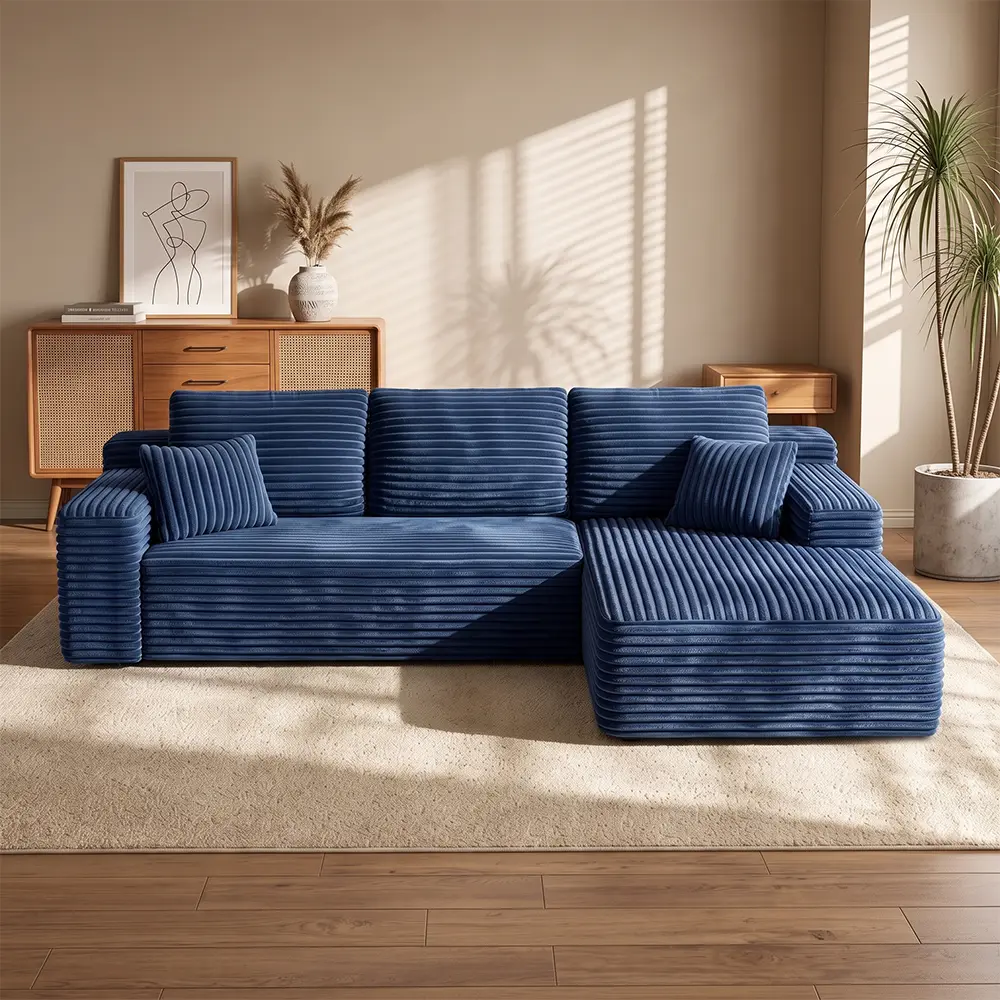 96in‑Blue Right Chaise