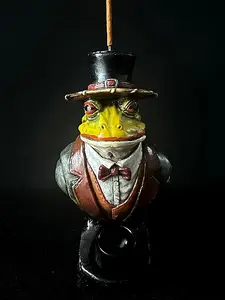 Baron Greenbog  Incense Holder Plus More All-In-One Colorful Frog Design With a top hat