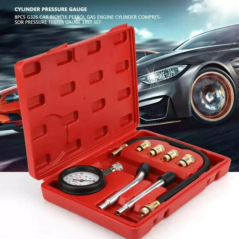 Engine Cylinder Compression Gauge Tester Kit Gas Engine Diagnostic Testing Tool Engine Cylinder Compression Gauge Tester Kit Gas Engine Diagnostic Testing Tool