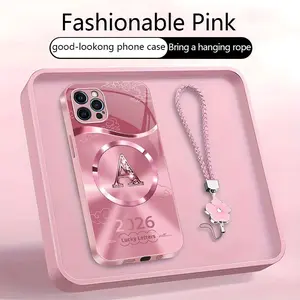 Suitable for [iPhone 12 Pro] high-end MagSafe phone case，Features a magnetic attachment function，features magnetic attachment; includes a free lanyard.YM99