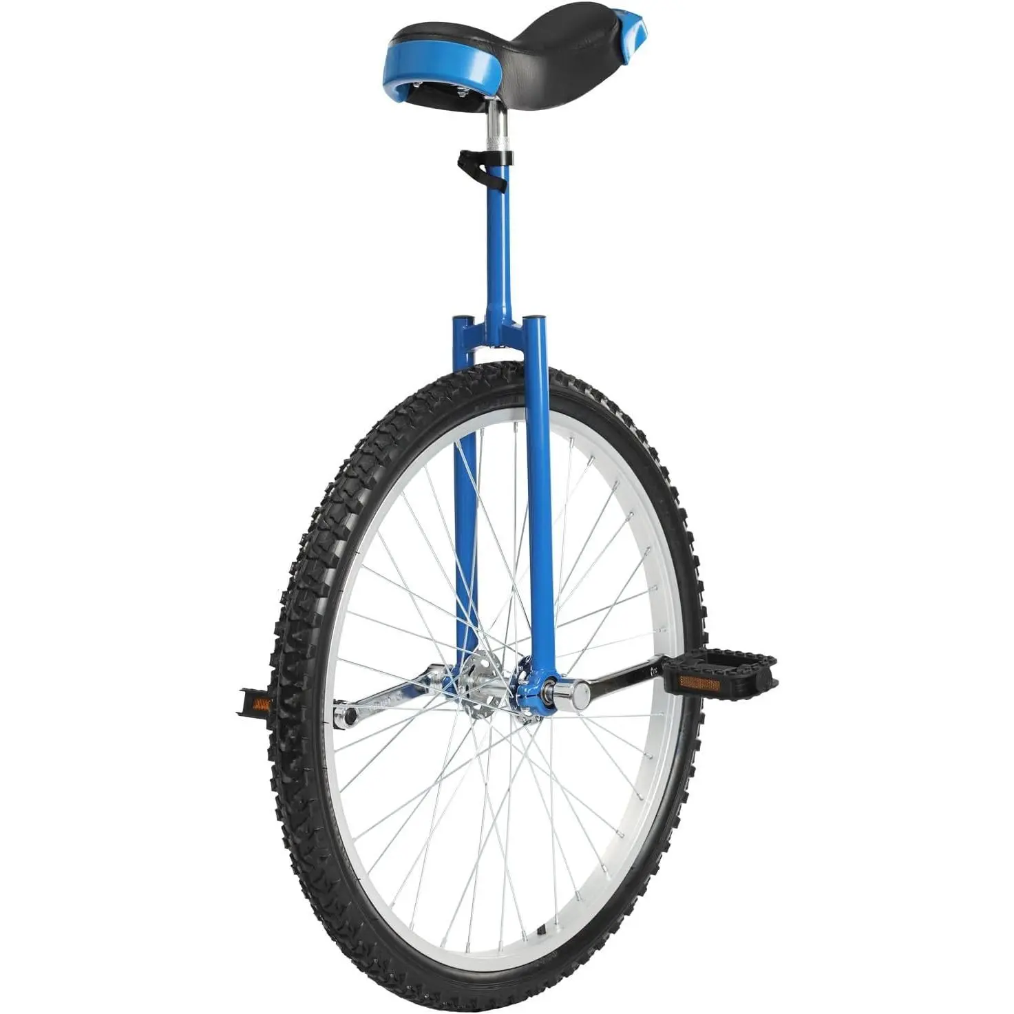 24-Inch Adult Unicycle with Manganese Steel-Aluminum Alloy Frame, 36-40 inches Adjustable Seat, 70kg/154lbs Capacity, Rubber Components, Painted Finish, 5.4kg/11.9lbs Weight, Free Standing Mount, for 7-60 Years Old Outdoor Fitness/Balance Training, Height