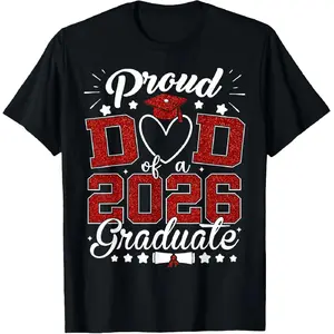 Cotton Proud Dad of A 2026 Graduate Senior Class of 2026 Graduation T-Shirt