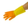 Scrub Daddy Lemon Scented Latex Gloves Double Layered Heavy Duty Non-Slip Grip Soft Lining Reusable for Cleaning Dishes & More