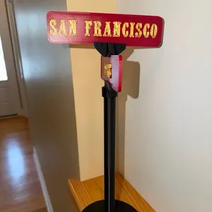 San Francisco Football Custom Made Mini Street Sign 15 Inches Tall Perfect for Fans Desk Man Cave or Bedroom