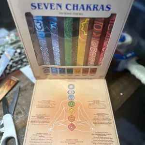 Seven Chakras Incense Sticks Set, 7 packages of 20 sticks per pack