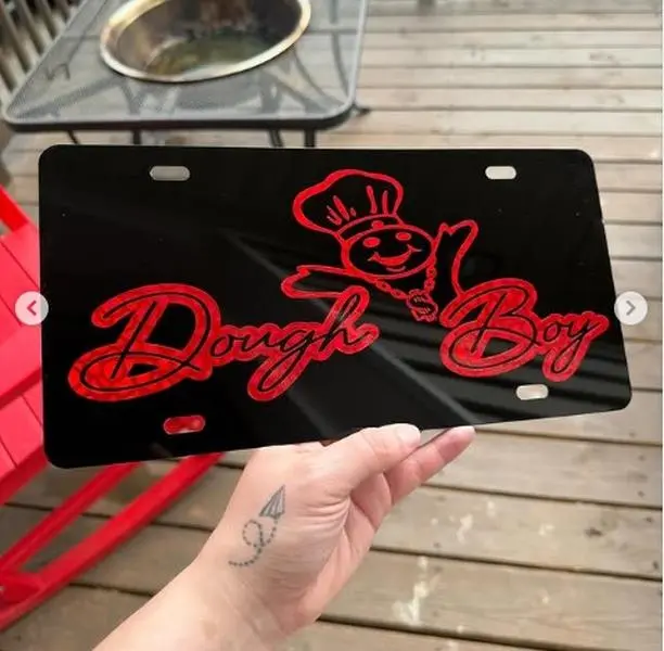 Dough Boy License Plate, Red Color, truck accessories, Car tags, front license plate for trucks, custom license plate