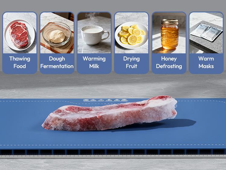 Gaiatop Fast-Heating Silicone Warming Mat - 7-Level Temp, 8-Hour Timer, Includes Heat Insulating Pad, Portable Blue Food Warmer for Parties, Home Gatherings Coasters Tableware Coasters Tableware Stainless Steel Travel