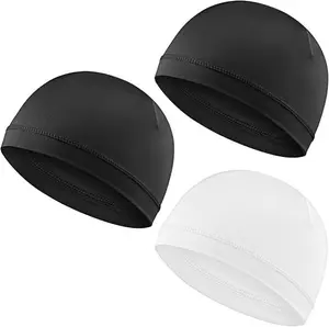WY LIGHTING LEVEL 3Pcs Skull Caps Soft Lightweight Beanie Hats Moisture Wicking Stretchy Breathable Helmet Liner for Men