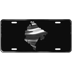 CustoMonsterDesigns Montenegro Map Heavy Duty Aluminum License Plate