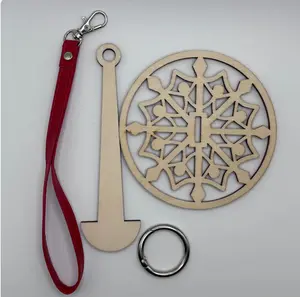 Portable Wooden Yarn Holder with Wrist Strap | Travel Knitting & Crochet Yarn Guide | Smooth Edges