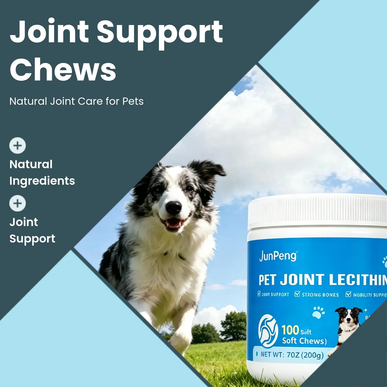 Hip & Joint Support Chews for Dogs & Cats – 100 Count | Chicken Flavor | Advanced Formula with Glucosamine, Eggshell Powder & Lecithin | Promotes Cartilage Health, Bone Strength & Mobility | Tasty Chewable Tablets for All Ages & Breeds