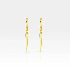 Spike Dangle Huggie Hoops