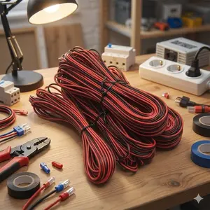 Universal LED Strip Connector Extension Cable for DIY Home Lighting Upgrade, Compatible with 5050 & 3528 SMD Chips, 2-Pin Single Core Wire, Available in 5m 10m 20m Lengths, LED Light Strip Accessory