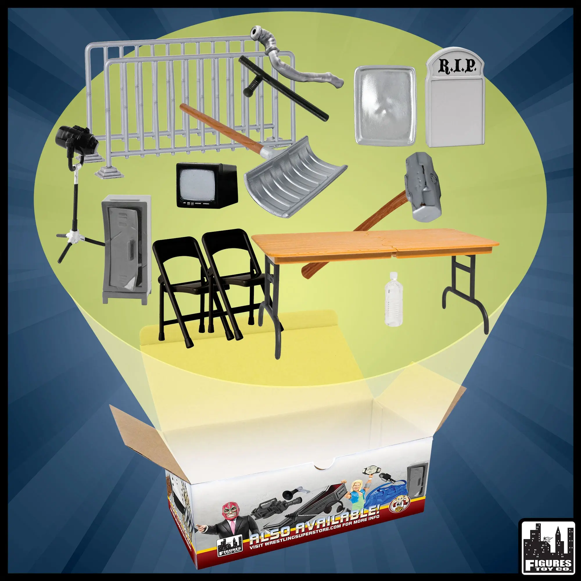 Hardcore 15 Piece Accessory Set for WWE & AEW Wrestling Action Figures