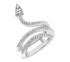 Diamonique Elevated Serpent Wrap Ring
