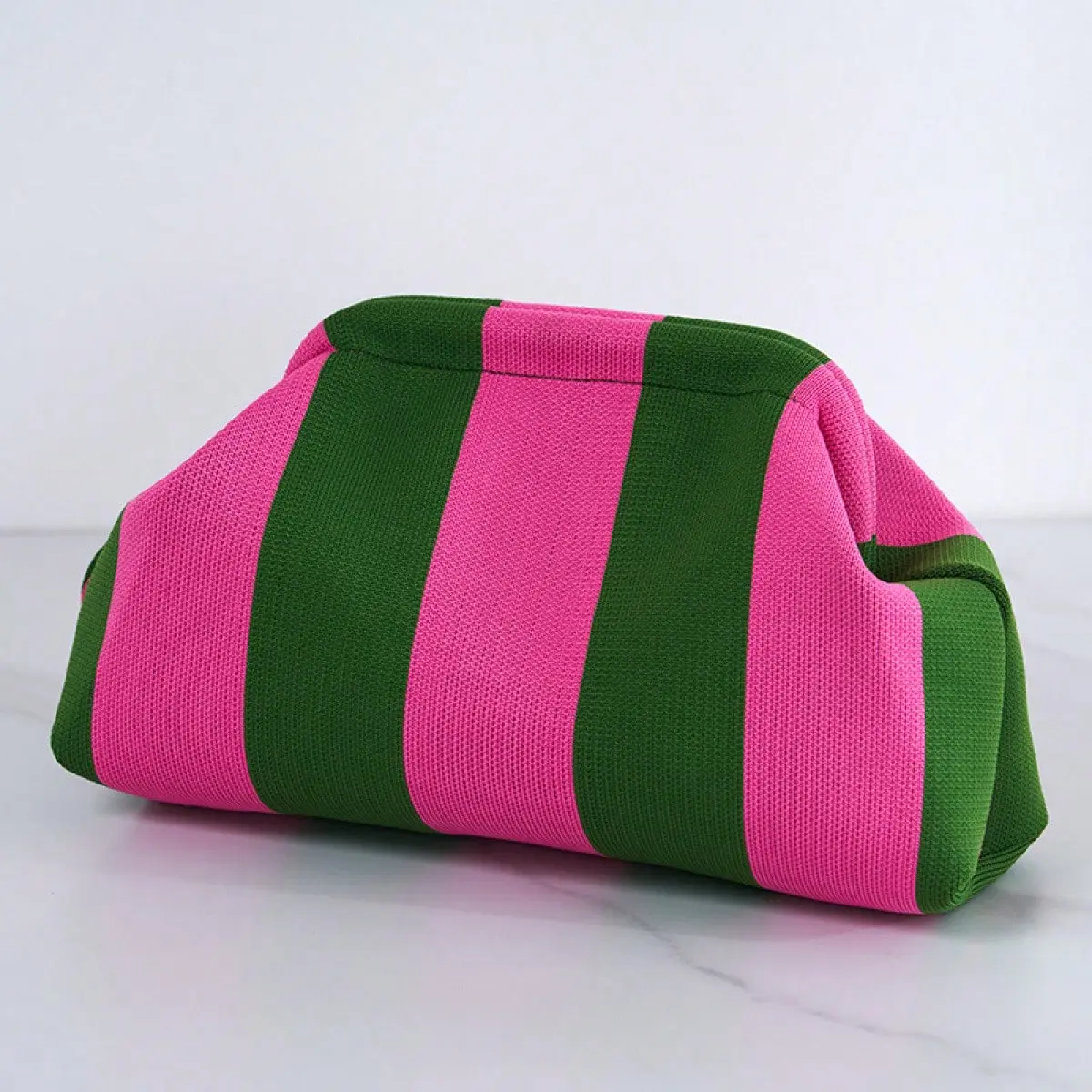 Cloud Handbag for Women, Knitted Colorblock Striped Tote with Large-Capacity, Portable Clutch Purse for Beach & Daily Use, Beach Bag, Portable Women's Clutches & Wristlets, Beach-Ready Style With Daily Ease