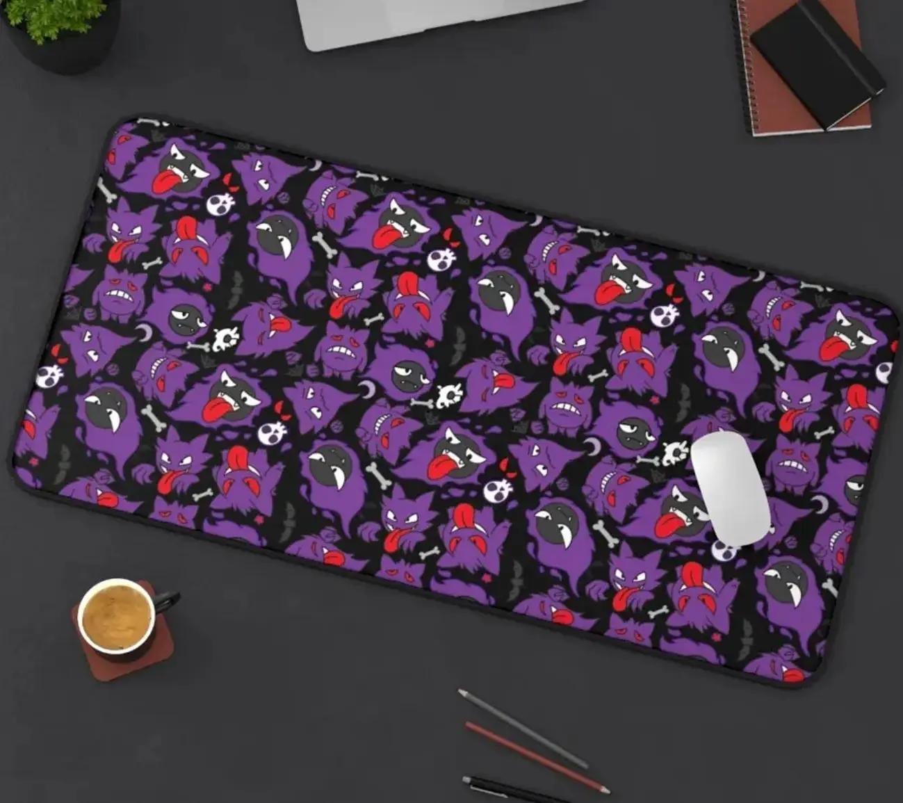 Gengar family Pattern Desk Mat! Perfect for a Gift, Present, Holiday, Birthday! Japanese Anime