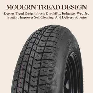 Heavy Duty 2-Pack Trailer Tire & Wheel Assemblies - 4.80-12 & 5.30-12, 12" Rims, 4/5 Lug, Load Range C, 6PR, All-Weather, For Utility, Boat, Camper, Cargo Trailers