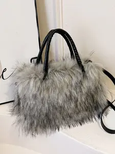 Small niche design versatile furry retro shoulder bag, simple casual daily trend crossbody bag, elegant large capacity personalized temperament handbag, handbag shoulder purse, suitable for shopping, commuting, work, daily outings, and parties