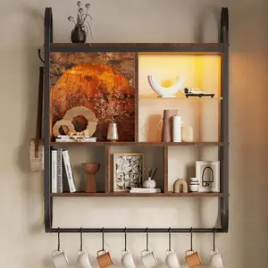 Floating Shelves with Lights, Led Shelves for Wall, Gaming Display Shelf, Lighted Bar Shelves, Arched Shelf for Collectibles, Sturdy Fast Assembly Great Weight Capacity