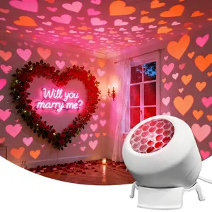 LED Valentine's Day Heart Projection Lamp, USB Powered LED Night Light, LED Mood Light, Bedroom Ceiling Decor, Perfect Gift for Birthdays & Valentines